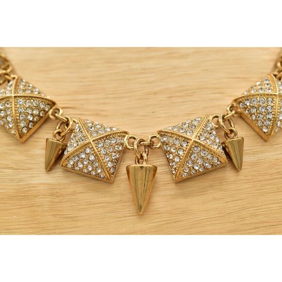 CC Skye Crystal Collar Necklace Spike Rhinestone Toggle Statement Signed Bin6B - Picture 9 of 12